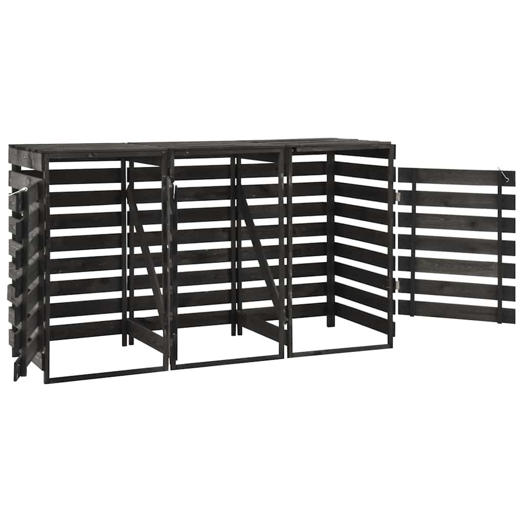 Unidade tripla p/ caixote lixo 210x75x121 cm pinho pintado