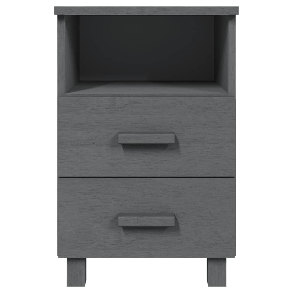 Mesa de cabeceira hamar 40x35x62 cm pinho maciço cinza-escuro