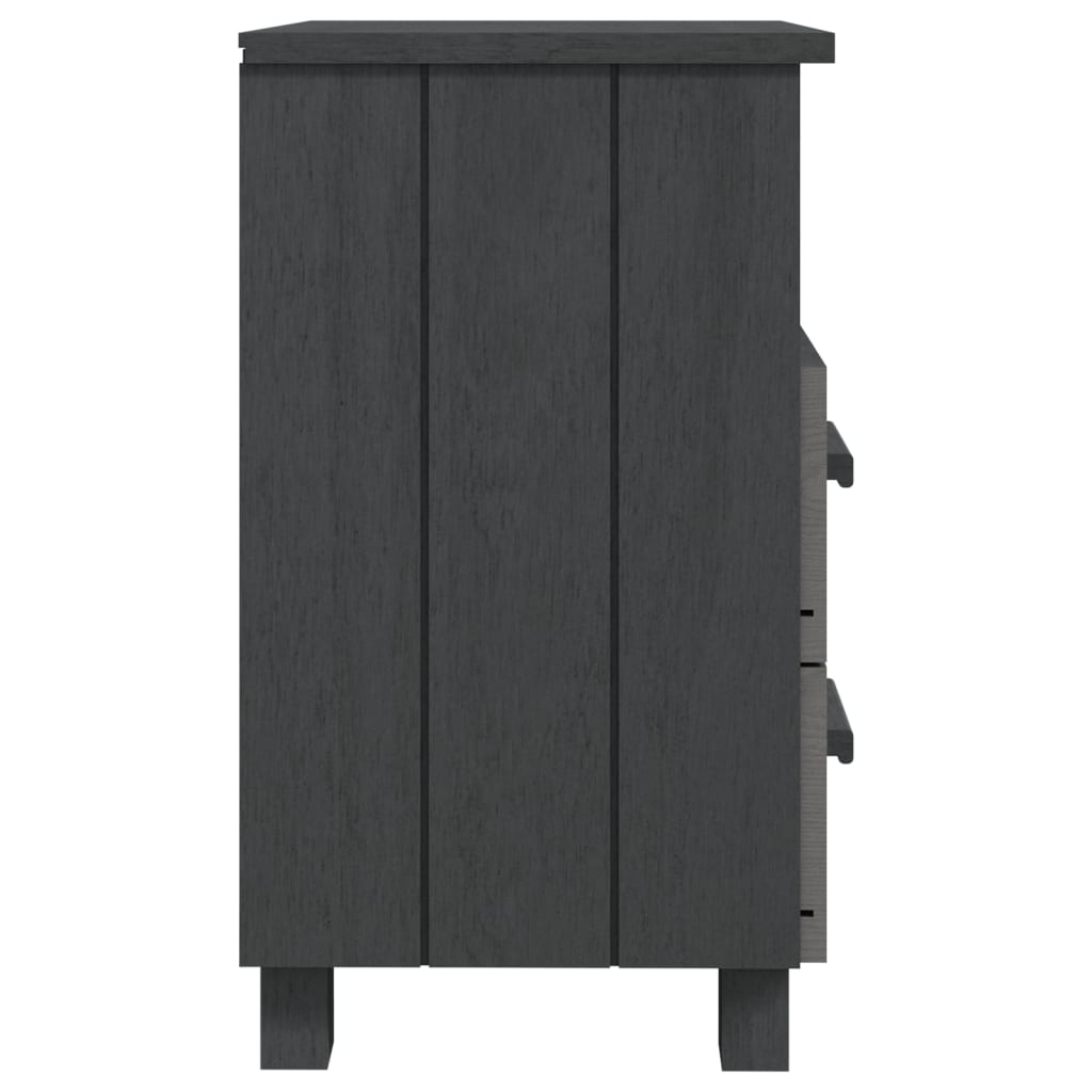 Mesa de cabeceira hamar 40x35x62 cm pinho maciço cinza-escuro