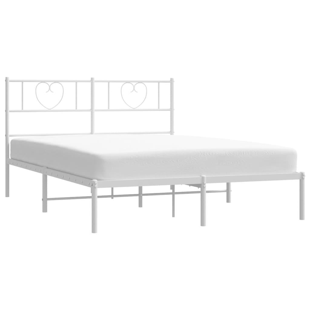 Estrutura de cama com cabeceira 160x200 cm metal branco