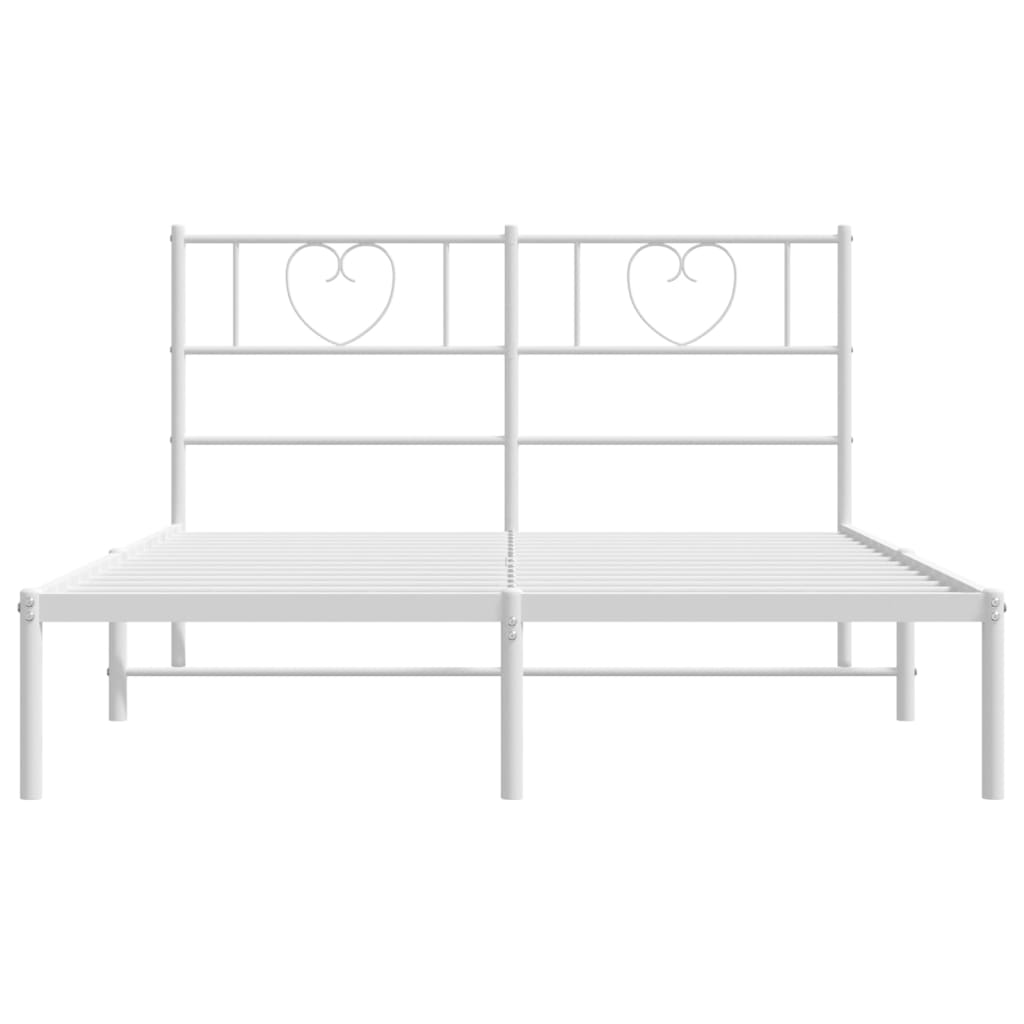 Estrutura de cama com cabeceira 160x200 cm metal branco