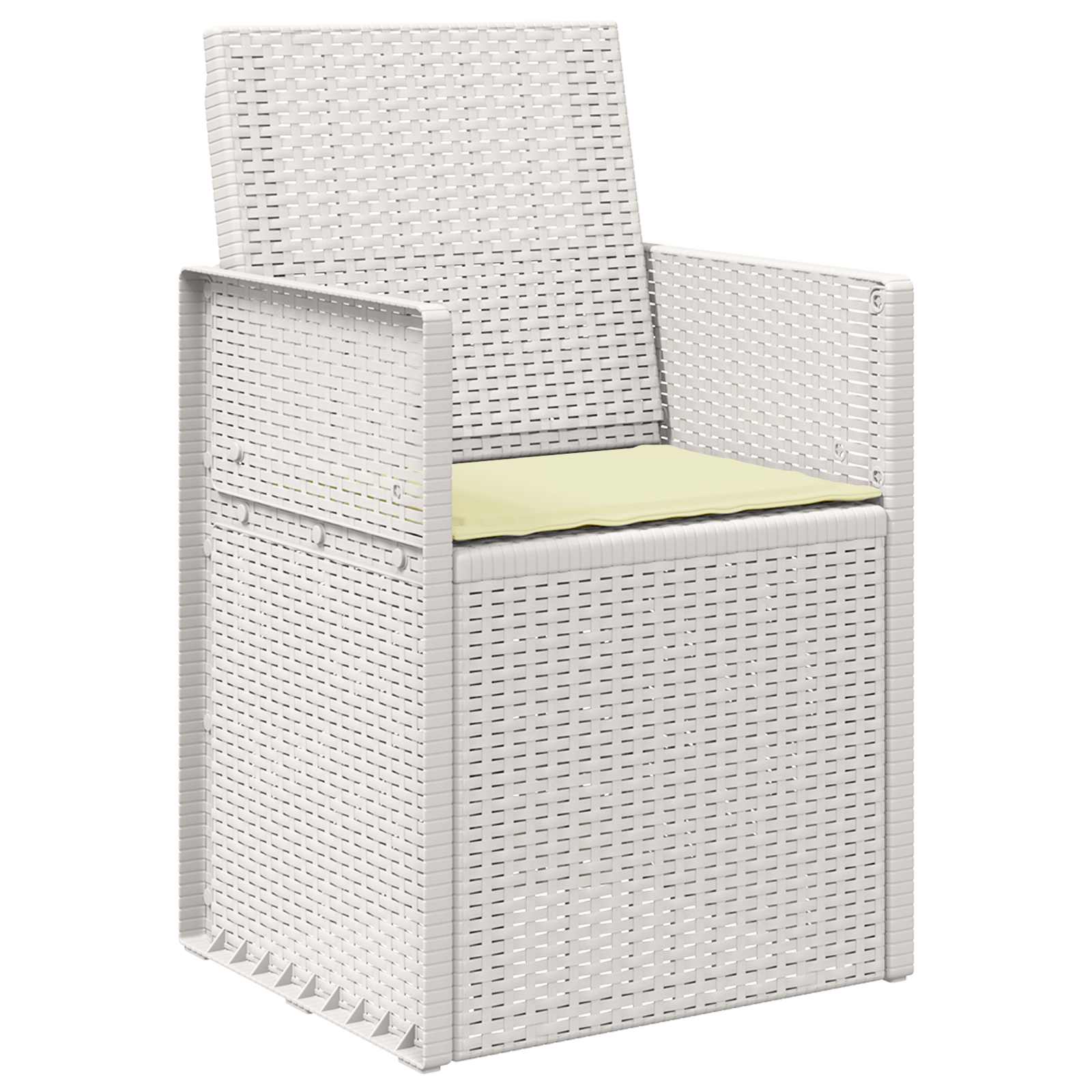 Cadeiras de jantar para jardim 2 unid. branco e creme PP