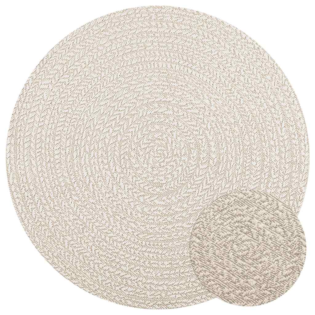 Tapete zizur creme ø 120 cm aspeto de juta interior e exterior