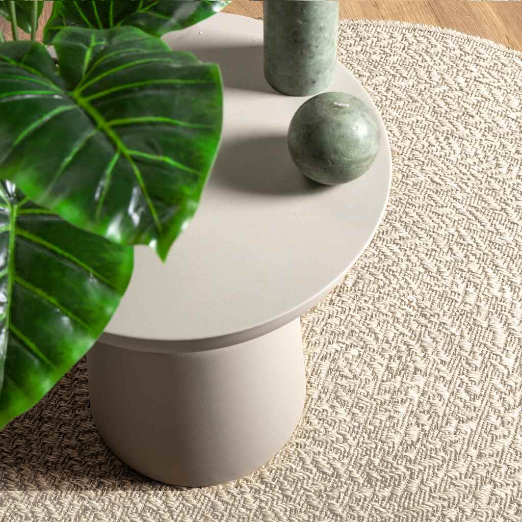 Tapete zizur creme ø 120 cm aspeto de juta interior e exterior