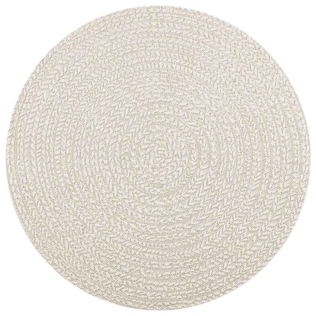 Tapete zizur creme ø 120 cm aspeto de juta interior e exterior