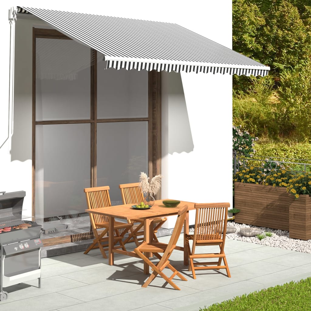 Tecido de substituição para toldo antracite e branco 350x250 cm poliéster