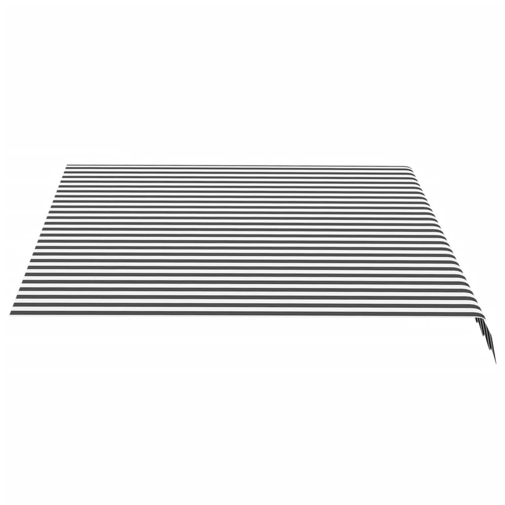 Tecido de substituição para toldo antracite e branco 350x250 cm poliéster