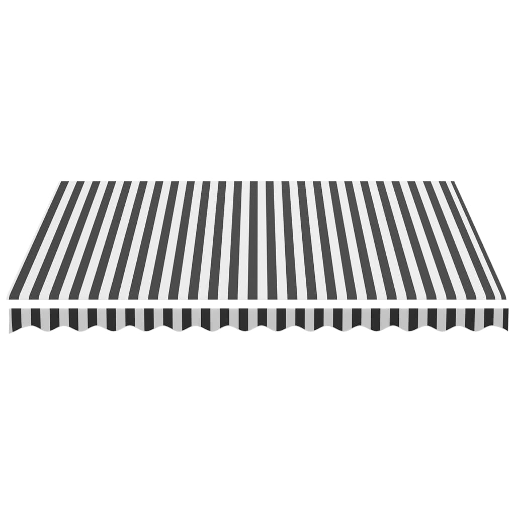 Tecido de substituição para toldo antracite e branco 350x250 cm poliéster