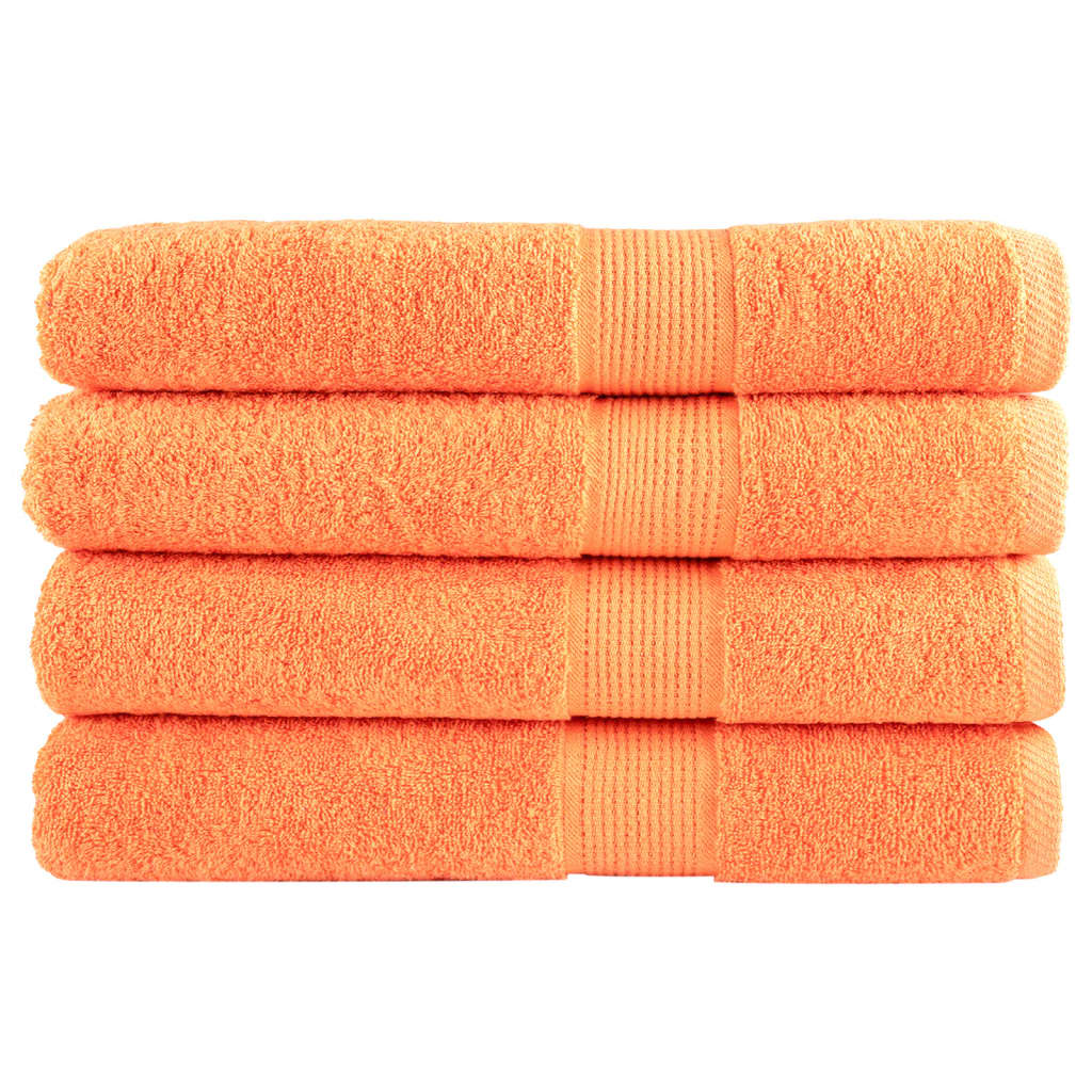 Toalhas premium solund 4 pcs 100x200 cm 600 gsm laranja