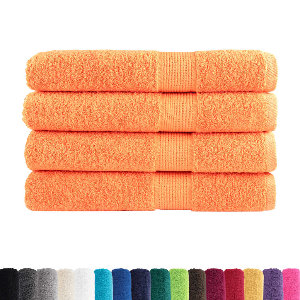 Toalhas premium solund 4 pcs 100x200 cm 600 gsm laranja