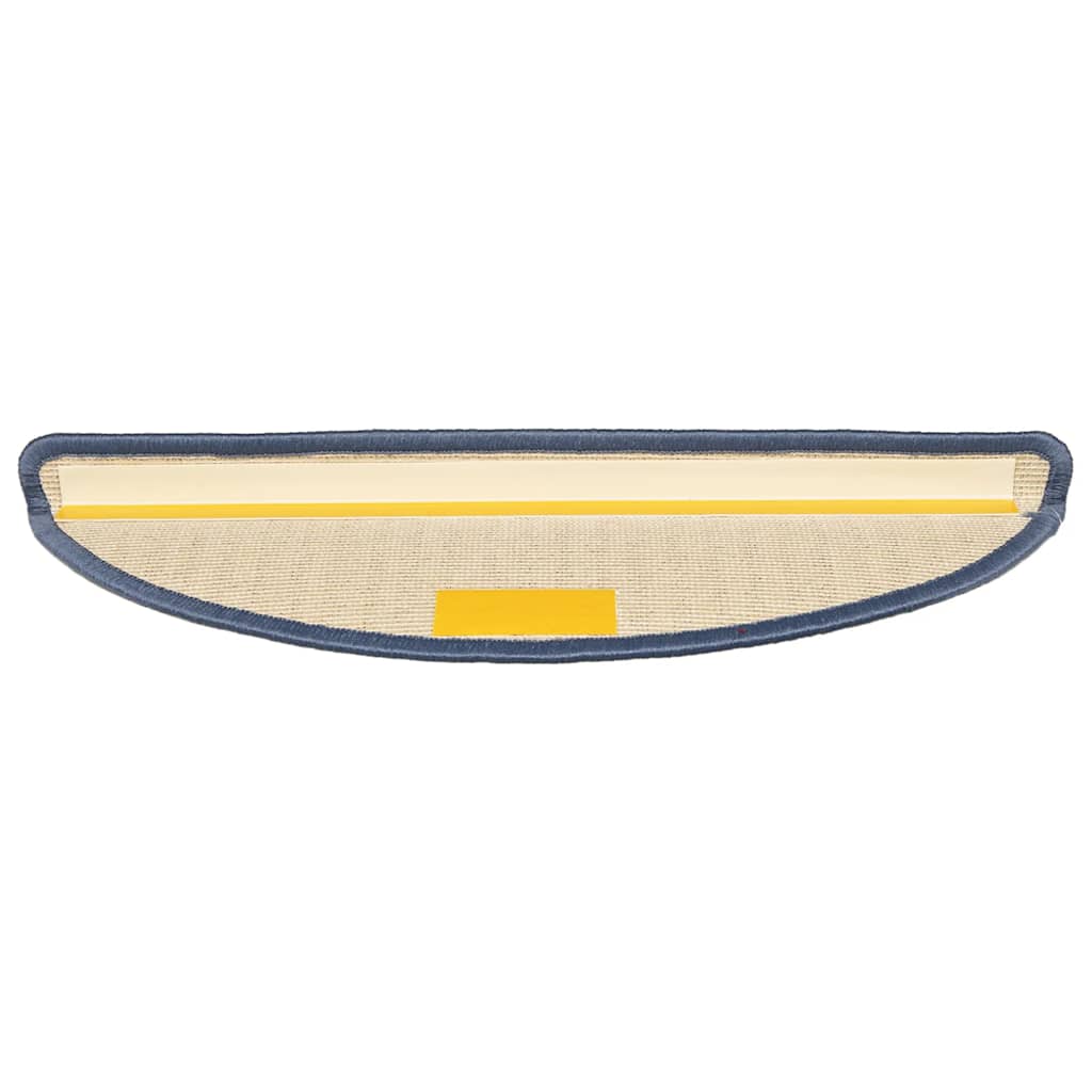 Tapetes de escada 30 peças 56x17x3 cm cinza claro e azul semicircular