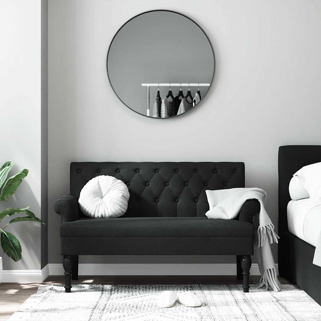 Banco com encosto preto 120x62x75,5 cm tecido