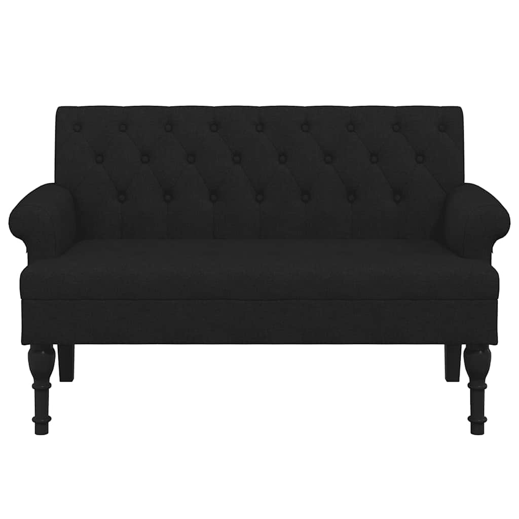 Banco com encosto preto 120x62x75,5 cm tecido