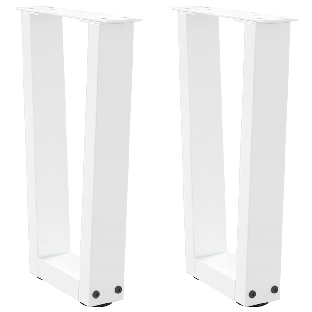 Pés para mesa de centro em v 2 peças branco 28x(42-43,3) cm aço