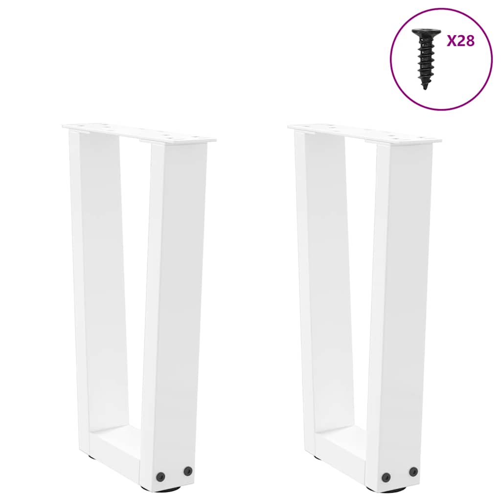 Pés para mesa de centro em v 2 peças branco 28x(42-43,3) cm aço