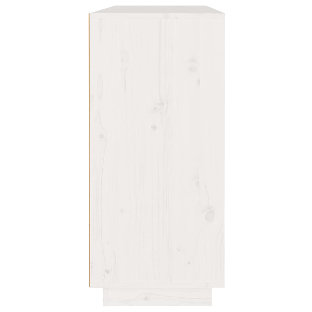 Aparador 110x34x75 cm madeira de pinho maciça branco