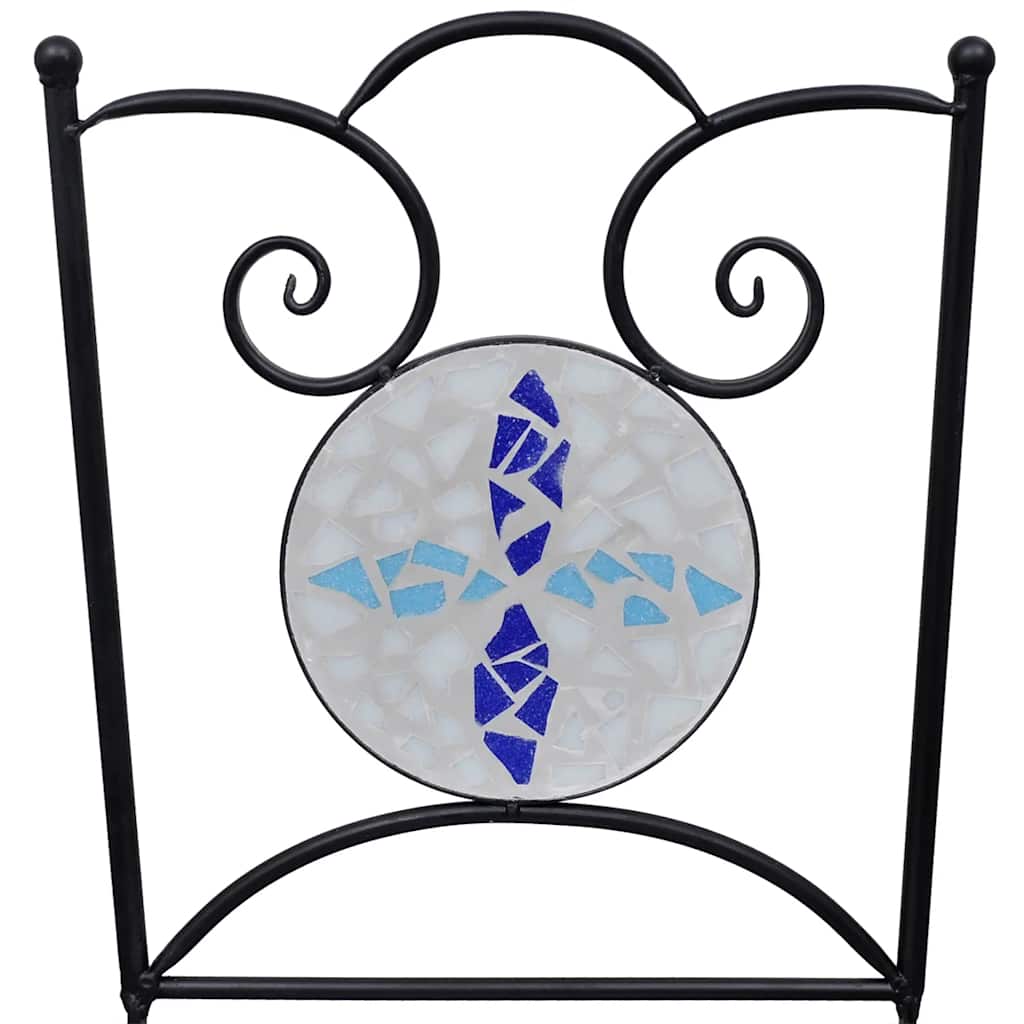 Cadeiras de bistrô dobráveis 2 pcs cerâmica azul e branco