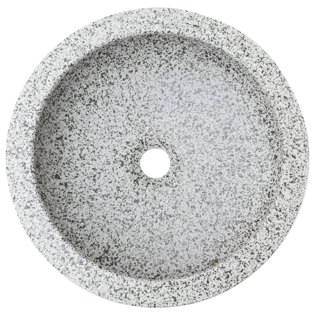 Lavatório de bancada redondo φ41x14 cm cerâmica cinzento