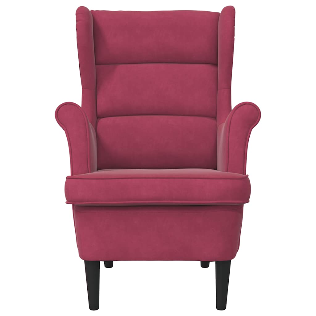 Poltrona em veludo vermelho tinto