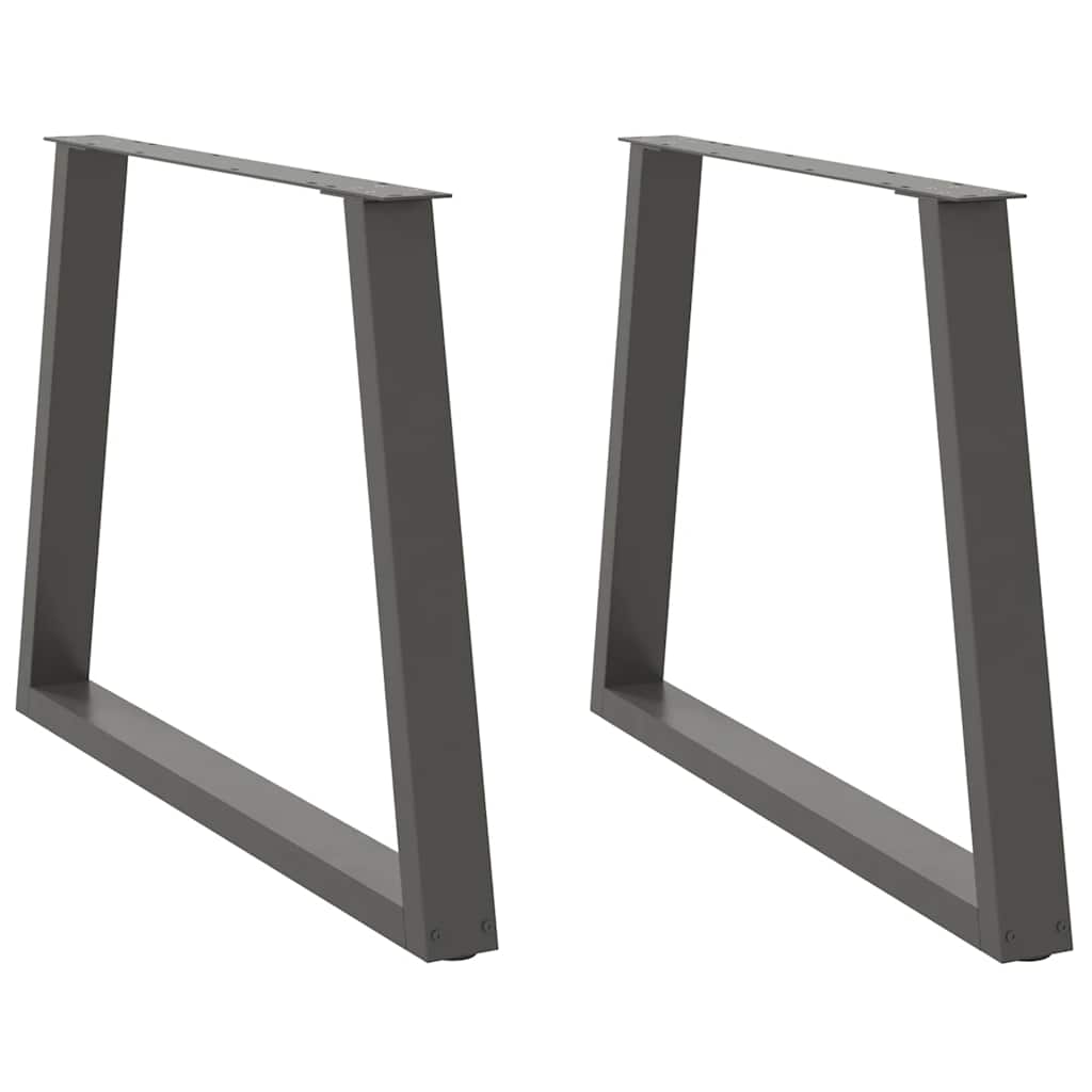 Pés para mesa de jantar em forma de v, 2 peças, antracite, 100x(72-73,3) cm, aço