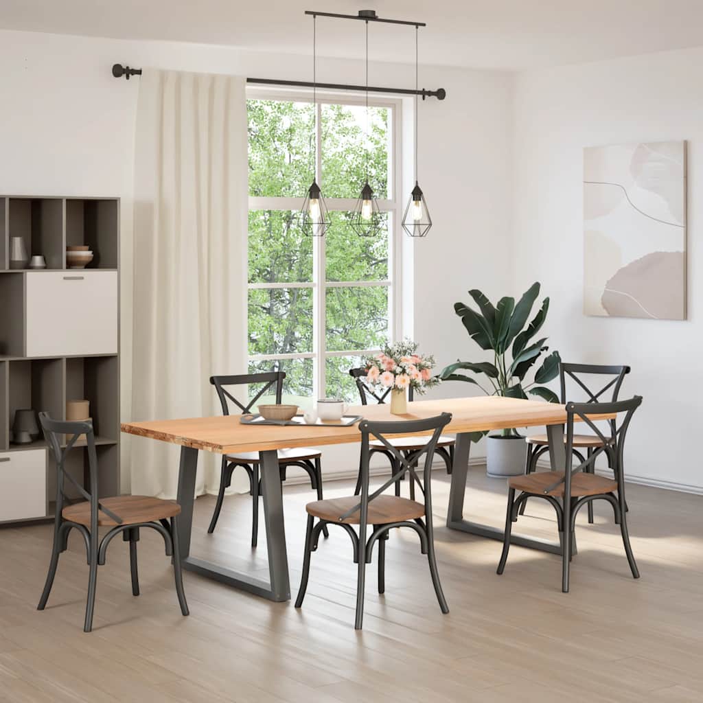 Pés para mesa de jantar em forma de v, 2 peças, antracite, 100x(72-73,3) cm, aço