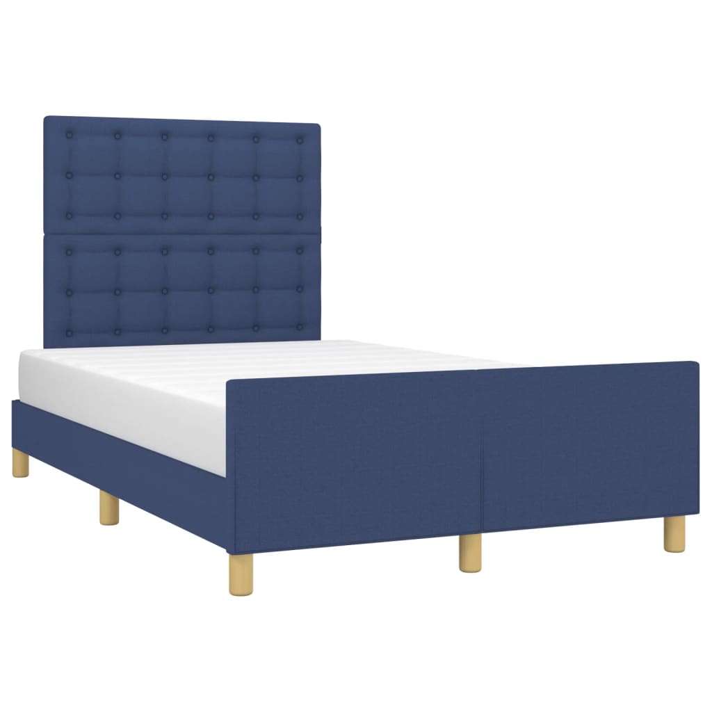 Estrutura de cama sem colchão 120x200 cm tecido azul