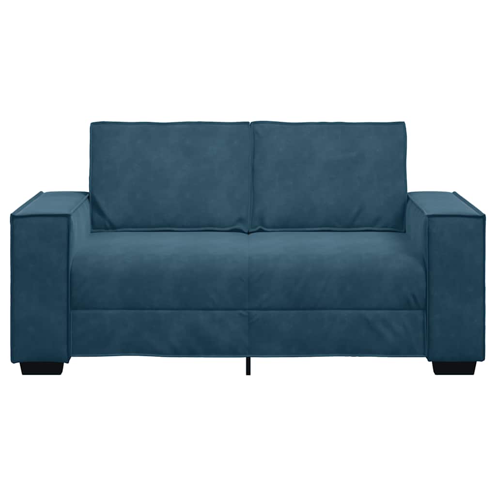 Sofá de 2 lugares veludo 160x78x84 cm azul
