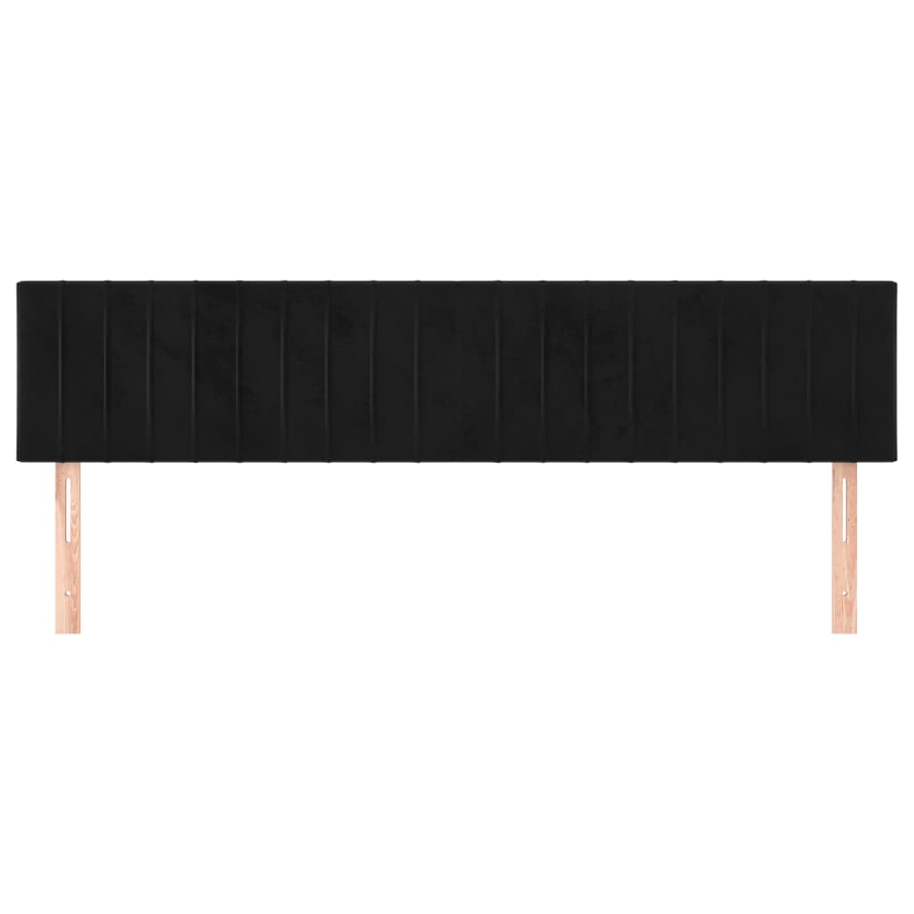 Cabeceiras preto 200x5x78/88 cm veludo
