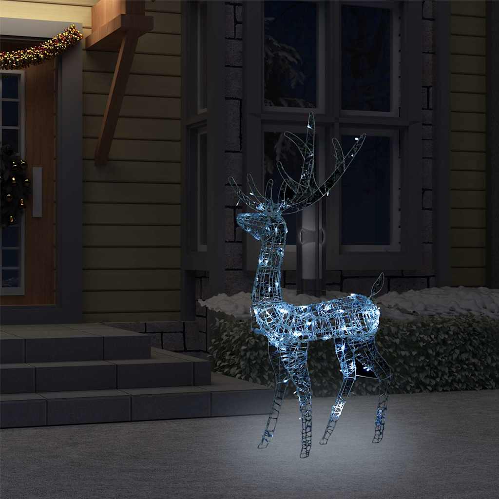 Rena decorativa de natal 140 leds 128 cm acrílico branco frio