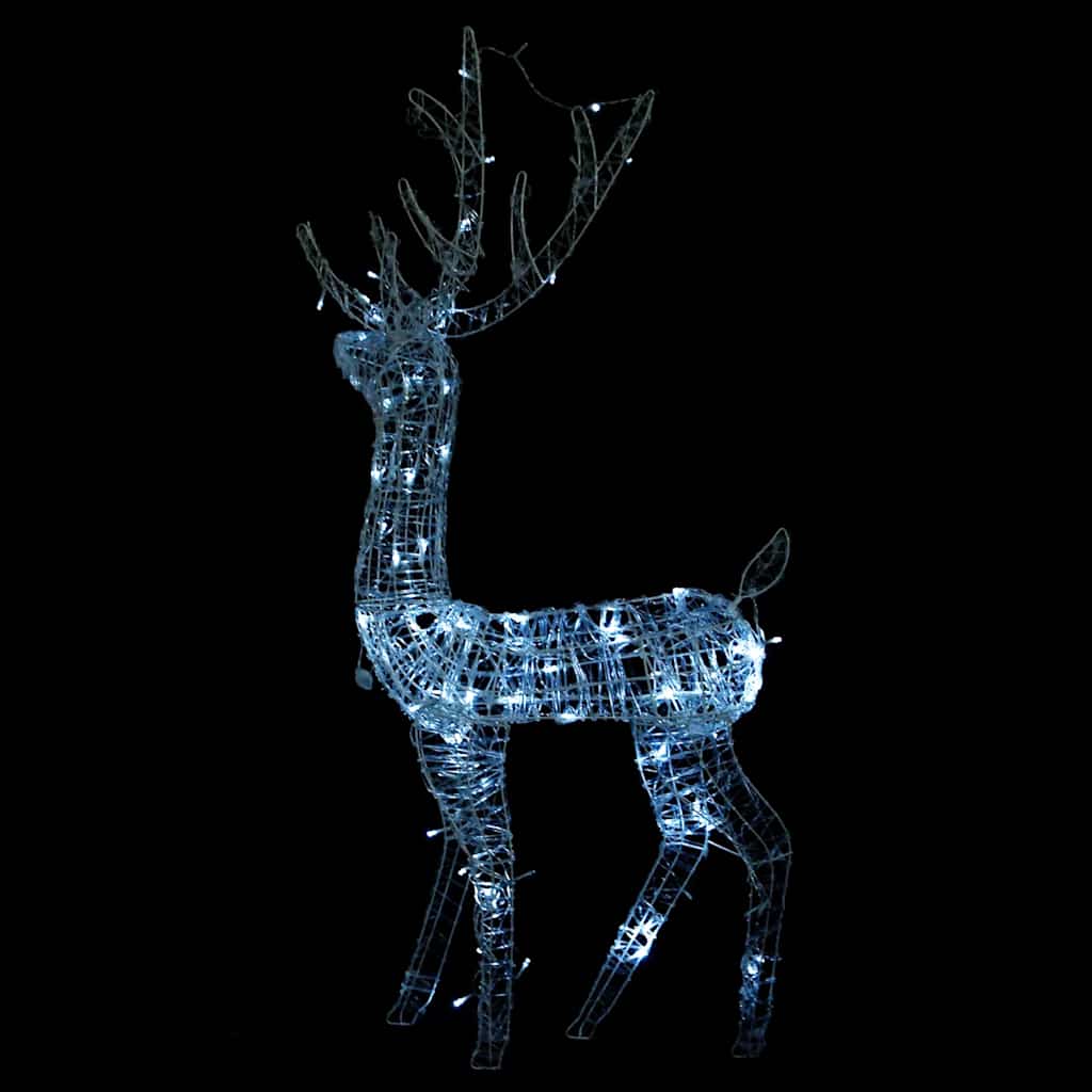 Rena decorativa de natal 140 leds 128 cm acrílico branco frio