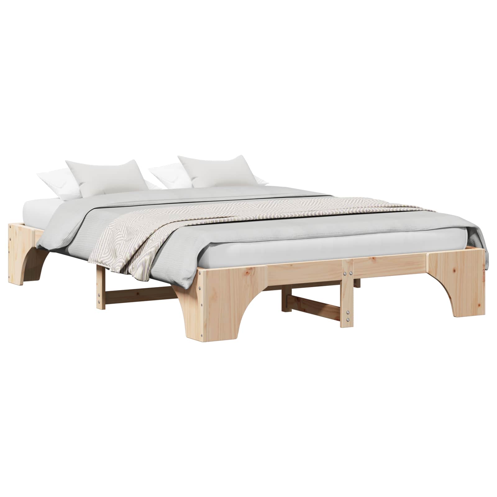 Estrutura da cama natural 150 x 200 cm
