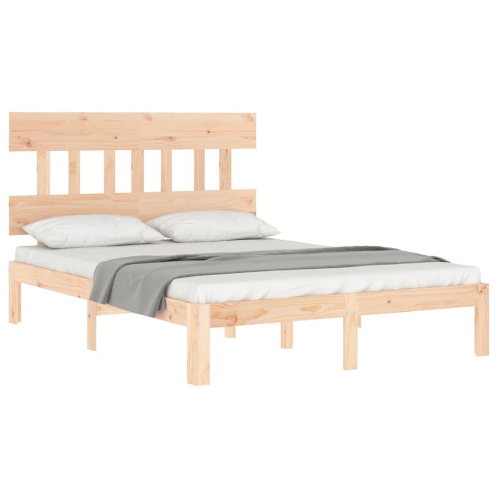 Estrutura de cama de casal c/ cabeceira madeira maciça