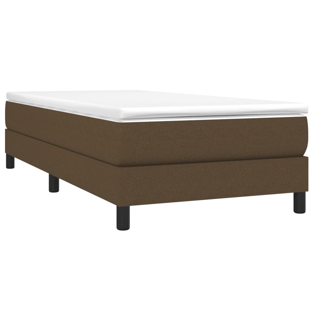 Cama com molas/colchão 90x200 cm tecido castanho-escuro