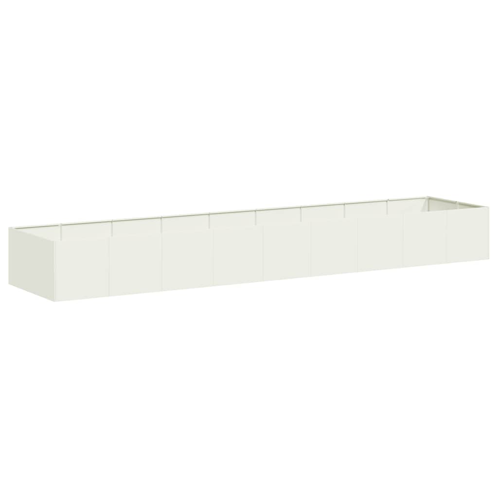 Vaso floreira 360x80x40 cm aço branco