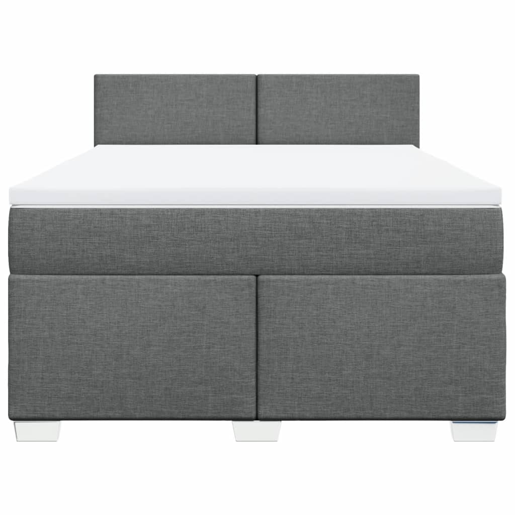 Cama com molas/colchão 160x200 cm tecido cinzento-escuro