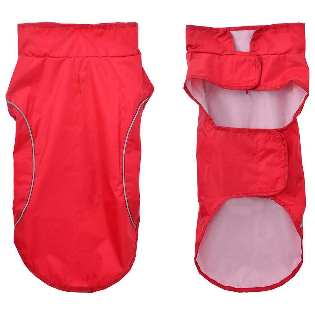 Capa de chuva para cães com tiras reflectoras vermelho xs