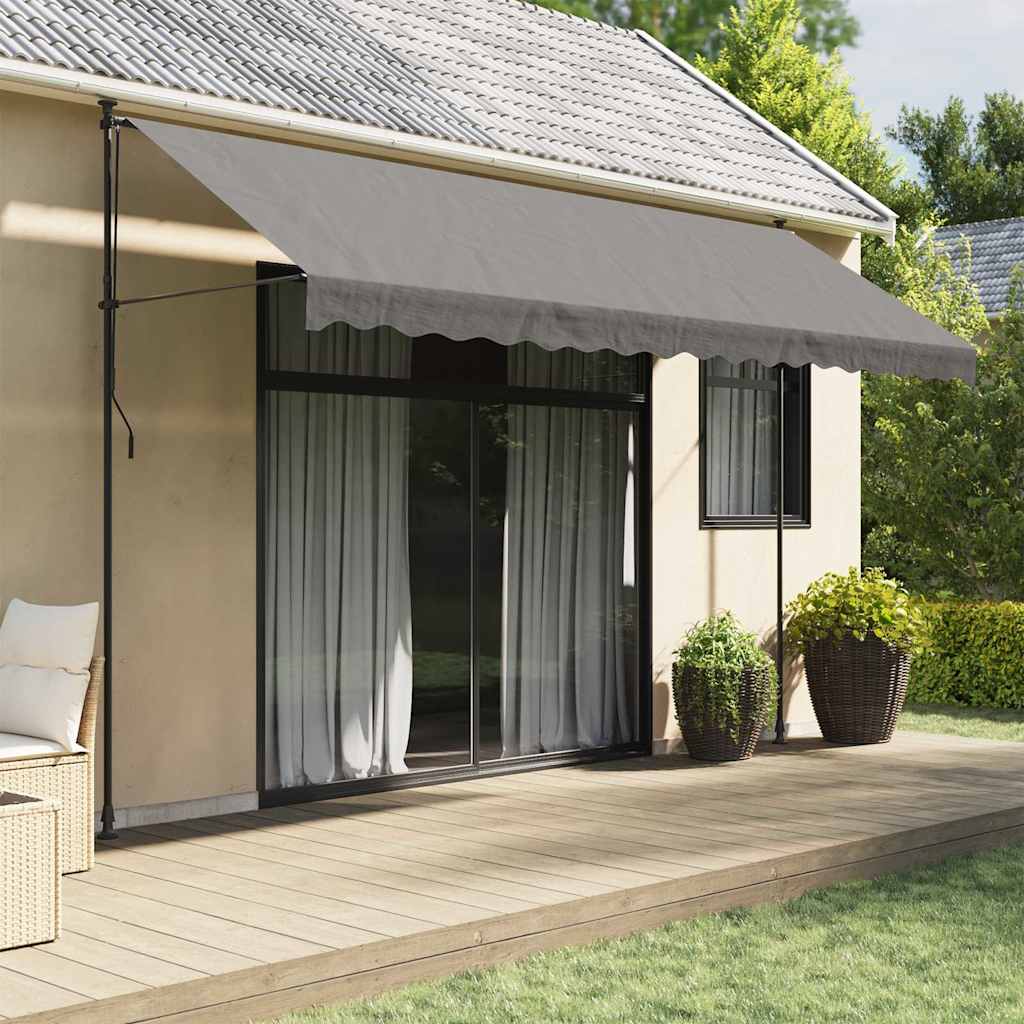 Toldo retrátil 400x150 cm tecido e aço antracite