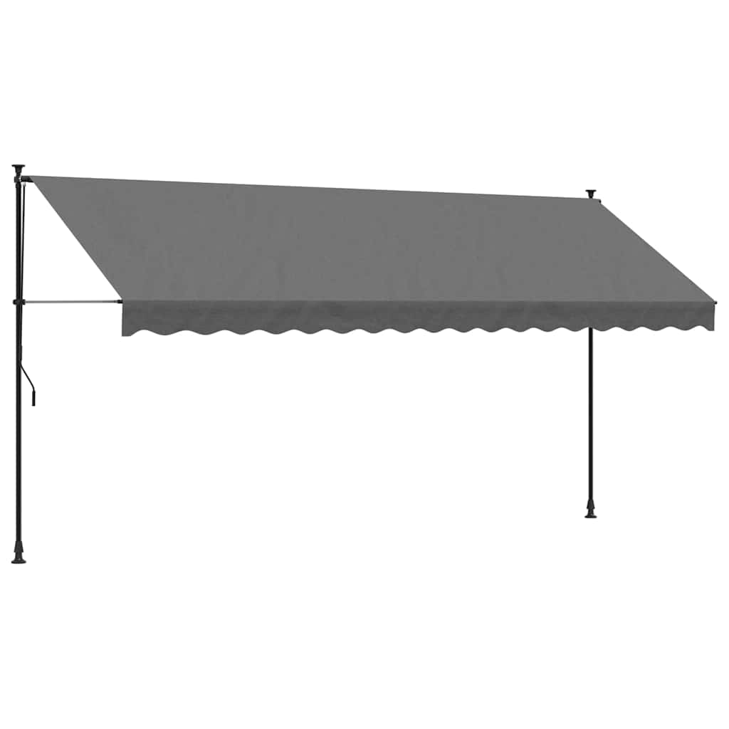 Toldo retrátil 400x150 cm tecido e aço antracite