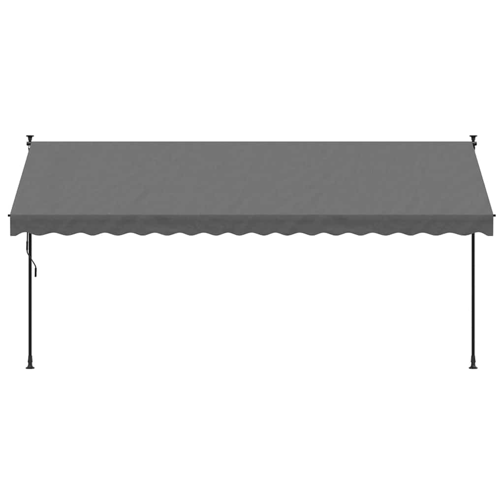 Toldo retrátil 400x150 cm tecido e aço antracite