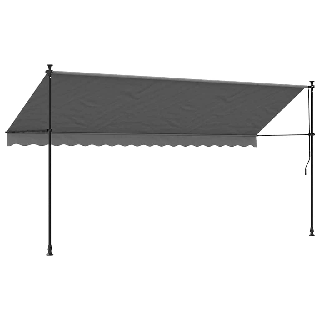 Toldo retrátil 400x150 cm tecido e aço antracite