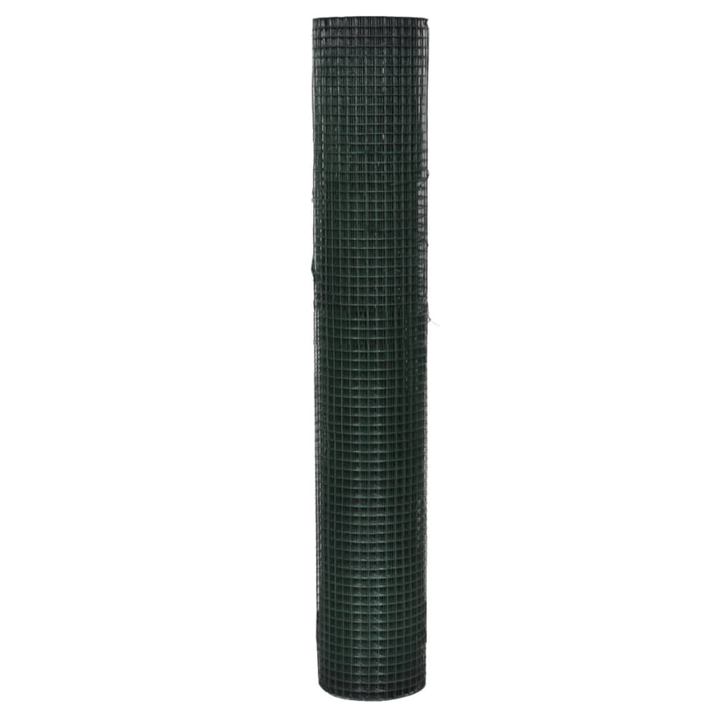 Cerca arame p/ galinheiro c/ revestimento PVC 10x1 m aço verde
