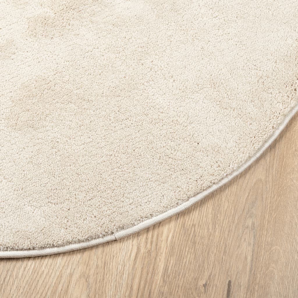 Tapete de pelo curto oviedo ø 120 cm bege