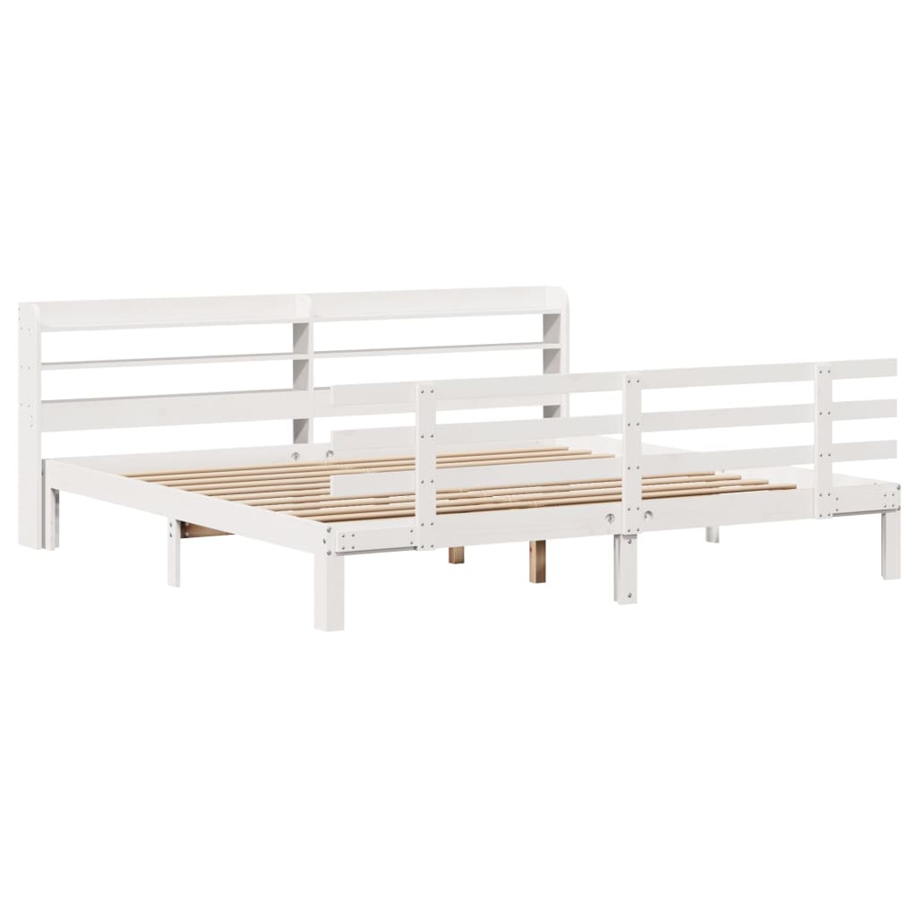 Estrutura de cama c/ cabeceira sem colchão 180x200 cm branco