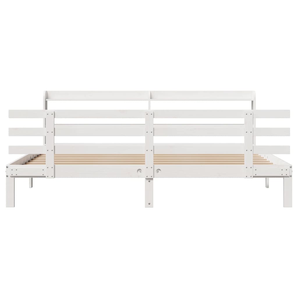 Estrutura de cama c/ cabeceira sem colchão 180x200 cm branco