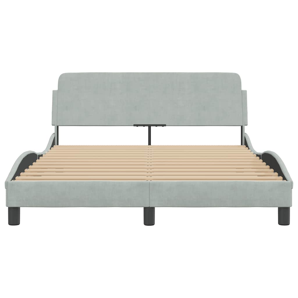 Estrutura de cama dover 140x200 cm veludo cinzento-claro