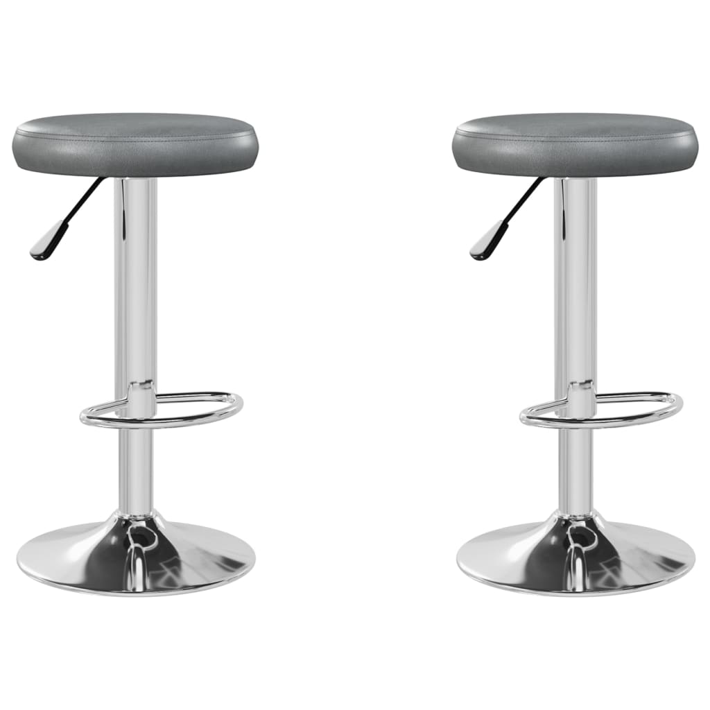 Bancos de bar 2 pcs couro artificial cinzento