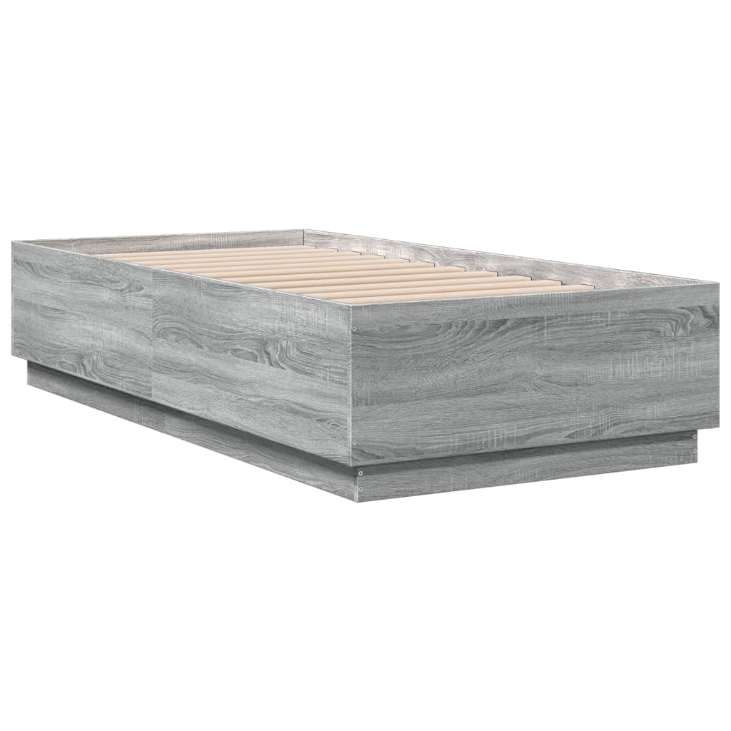 Estrutura cama 75x190 cm derivados de madeira cinzento sonoma