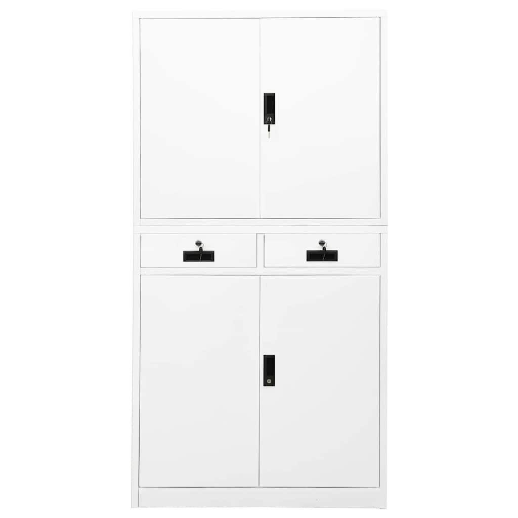 Armário de escritório 90x40x180 cm aço branco