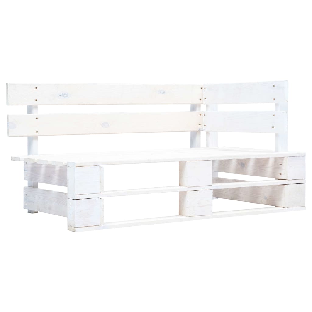 6 Pcs conj. lounge paletes + almofadões pinho impregnado branco