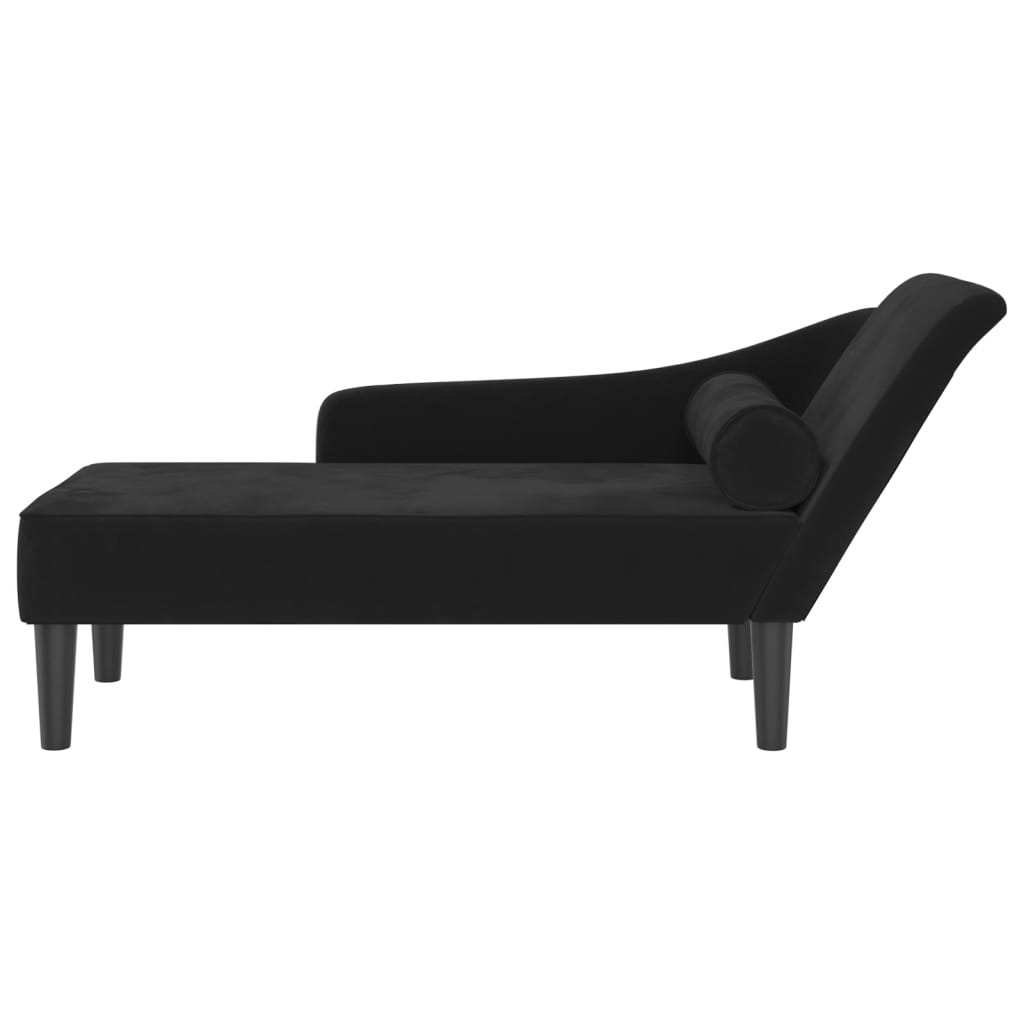 Chaise lounge com almofadões veludo preto